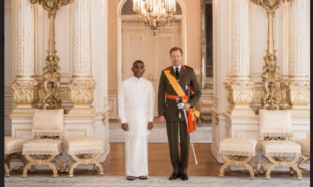 Ambassador Chandana Weerasena presents credentials to the Grand Duke of Luxembourg