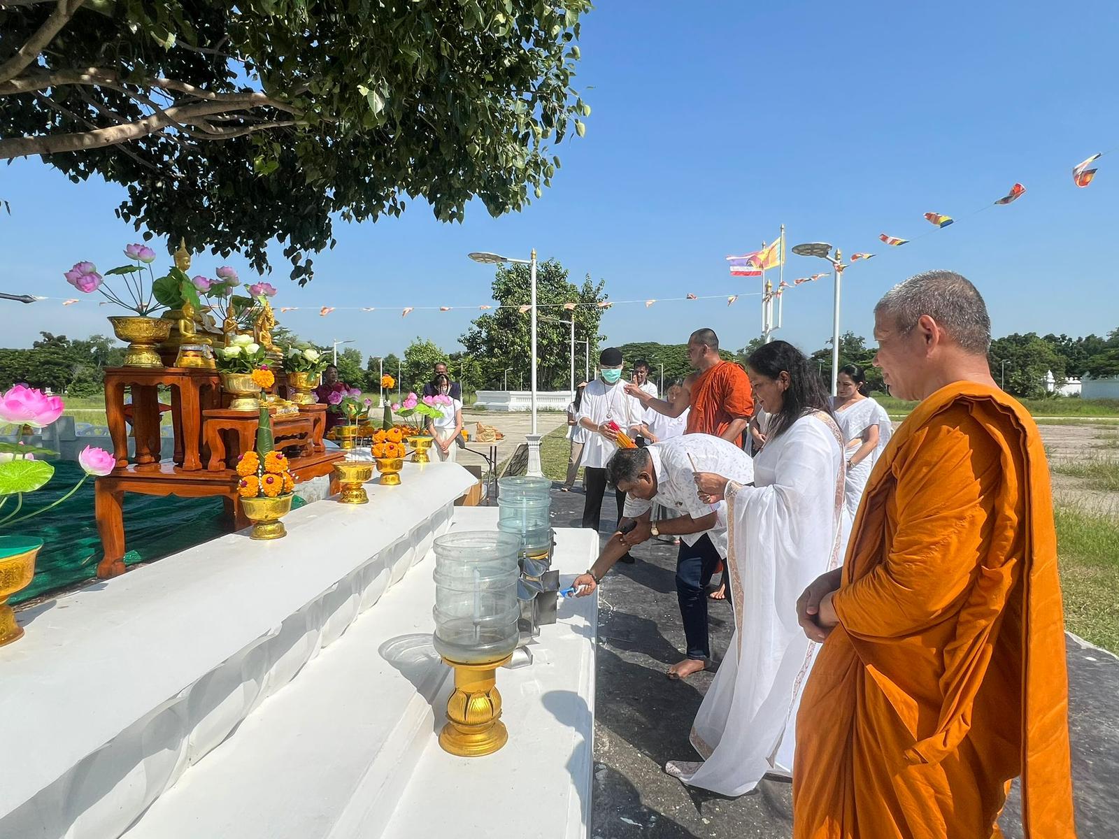 Ambassador of Sri Lanka pays homage to the Sapling of the Sacred Sri Maha Bodhi tree gifted to Thailand